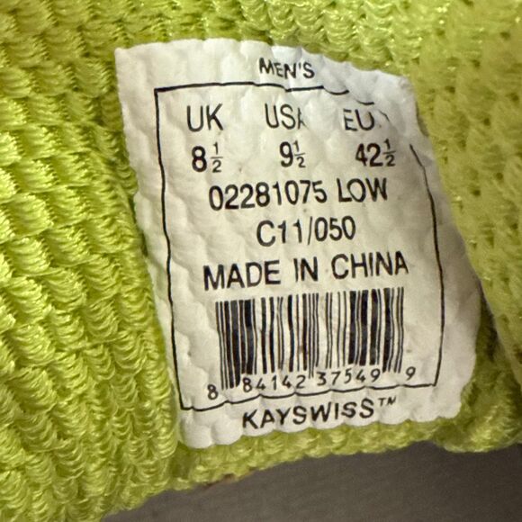 K-Swiss Tubes Run 100 Men’s Running Shoes Grey Lime Green size 9.5 - Picture 10 of 12